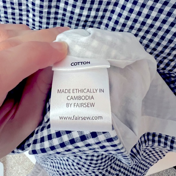 Liz Alig Cotton Blue Check “June” Dress Size M - Picture 6 of 6